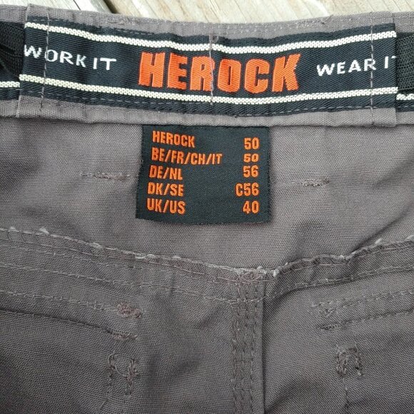 HEROCK WORK WEAR SHORTS Men's Size 40 EUC Grey Carpenter Roofer Construction - Picture 2 of 9